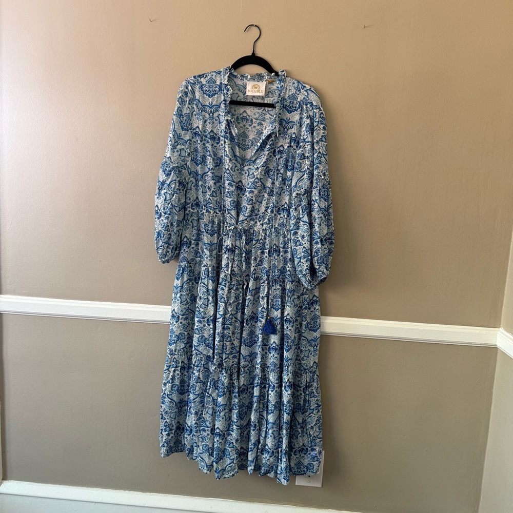 Nico BLU white / Blue Dress